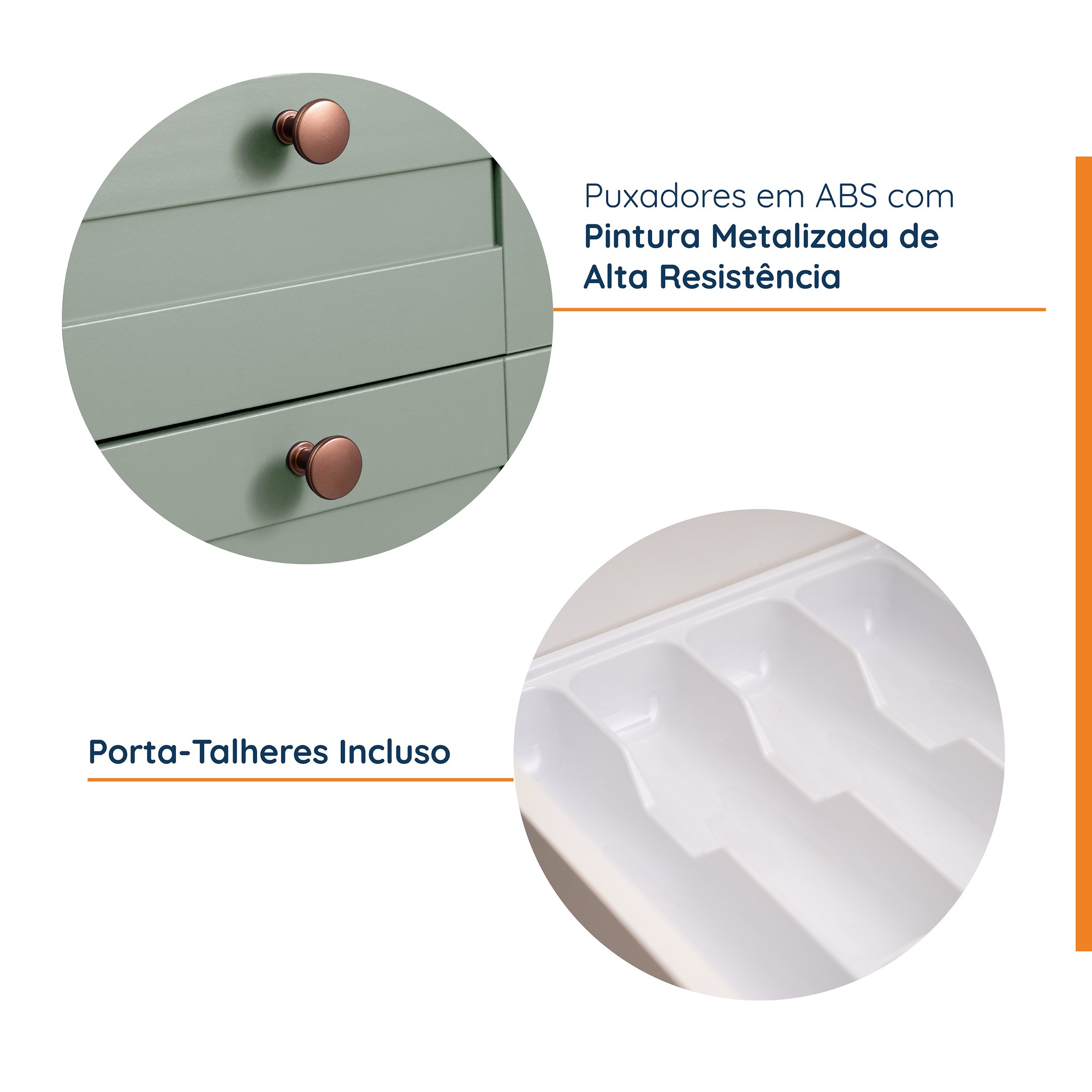 Cozinha Modulada 6 Peças sem Tampo 3 Aéreos 6 Portas e 3 Balcões Arizona CabeCasa MadeiraMadeira - 7