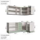 Ver imagem 4 de Cozinha Planejada 6 Peças sem Tampo 3 Aéreos 6 Portas e 3 Balcões Arizona CabeCasa MadeiraOriginals Verde