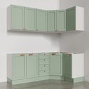 Ver mais imagens de Cozinha Modulada 6 Peças sem Tampo 3 Aéreos 6 Portas e 3 Balcões Arizona CabeCasa MadeiraOriginals