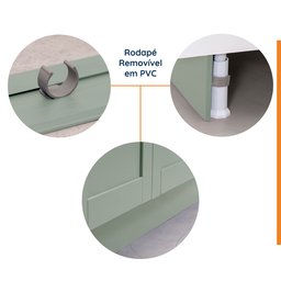 Cozinha Modulada 6 Peças sem Tampo 3 Aéreos 6 Portas e 3 Balcões Arizona CabeCasa MadeiraMadeira - 6