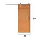 Ver imagem 3 de Porta Correr 5 Trilho Soft Aparente Puxador Tubo 80cm 82cm X 210cm Belíssima Rodam Abertura Esquerda