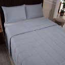 Ver imagem 7 de Kit Cobre Leito Colcha Lunar Casal 3 Peças 400 Fios Matelado Dupla Face - Cinza - 100% Poliéster