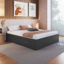 Ver imagem 1 de Cama Queen 162cm X 202cm Compartimento C/ Portas Basculantes Cor:grafite