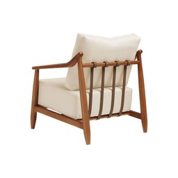Poltrona Decorativa Vita Estofada Linho Off White - Mel - 3