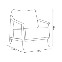 Poltrona Decorativa Vita Estofada Linho Off White - Mel - 6
