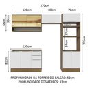 Ver imagem 4 de Armário de Cozinha Completa 270cm Rustic/Branco Stella Madesa 07
