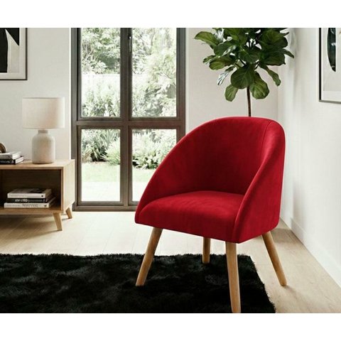 Conjunto 4 Cadeiras Luna Decorativa Ergonômica Pés Madeira para Sala de Jantar,cozinha ou Quarto- Ve