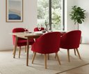 Ver imagem 2 de Conjunto 4 Cadeiras Luna Decorativa Ergonômica Pés Madeira para Sala de Jantar,cozinha ou Quarto- Ve