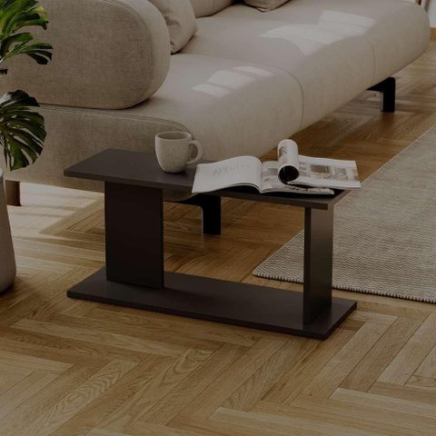 Mesa de Cabeceira Livn sem Gavetas MDP Preto Mercado Das Prateleiras 65cm