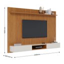 Ver imagem 3 de Painel para TV até 75 Polegadas 160cmx230cm Ripado com Prateleira e com Nicho 2 portas Loft