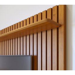 Painel para TV até 75 Polegadas Ripado com Prateleira e com Nicho 2 portas Loft - 5