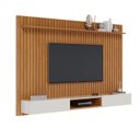 Ver imagem 2 de Painel para TV até 75 Polegadas 160cmx230cm Ripado com Prateleira e com Nicho 2 portas Loft