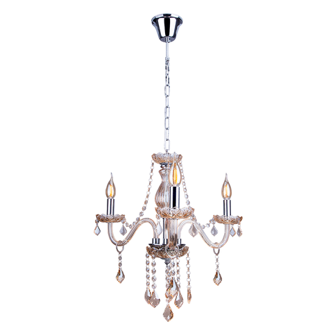 Lustre Pendente Candelabro France Nice 3 Lâmpadas E14 Bivolt Champagne