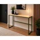 Ver imagem 3 de Mesa Jantar Aparador Bancada Alta Industrial 110x60cm Tampo Bege Pés Verde