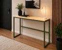 Ver imagem 3 de Mesa Jantar Aparador Bancada Alta Industrial 110x60cm Tampo Bege Pés Verde