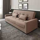 Ver imagem 2 de Sofá Cama Lavínia 3 Lugares Boucle Marrom Matrix