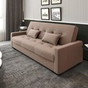 Ver imagem 1 de Sofá Cama Lavínia 3 Lugares Boucle Marrom Matrix
