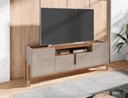 Ver imagem 1 de Rack Lizz 170cm 4 Portas e Prateleiras Off White Cedro