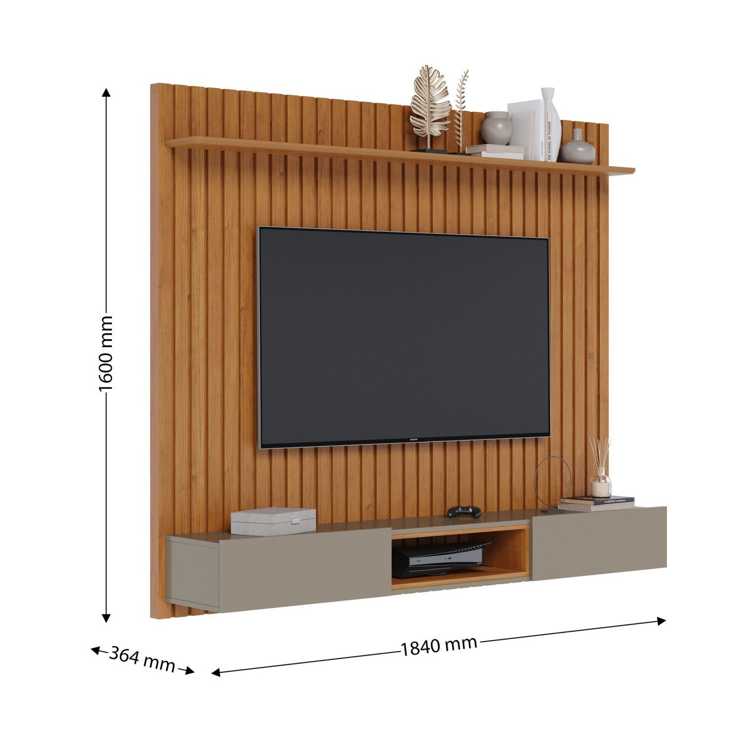 Painel para TV até 70 Polegadas Ripado Loft 1,8m  - 3