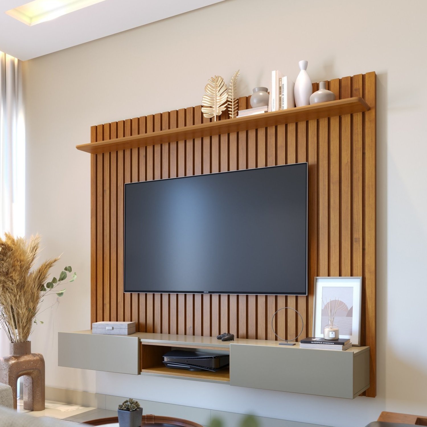 Painel para TV até 70 Polegadas Ripado Loft 1,8m  - 1