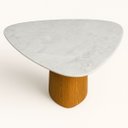 Ver imagem 3 de Mesa de Jantar Cone Orgânica Tríon Redonda 110x113 Cm Base Freijó Tampo Mármore