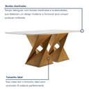 Ver imagem 5 de Conjunto Sala de Jantar Genova Tampo Vidro/MDF com 8 Cadeiras Genova Smart Plus