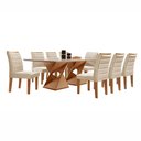 Ver imagem 2 de Conjunto Sala de Jantar Genova Tampo Vidro/MDF com 8 Cadeiras Genova Smart Plus