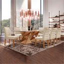 Ver imagem 1 de Conjunto Sala de Jantar Genova Tampo Vidro/MDF com 8 Cadeiras Genova Smart Plus