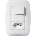 Ver imagem 1 de KIT 10 CONJUNTO 1 INTERRUPTOR SIMPLES + 1 TOMADA 2P+T 20A PEZZI CLASSICA 50000