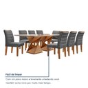 Ver imagem 7 de Conjunto Sala de Jantar Genova Tampo Vidro/MDF com 8 Cadeiras Genova Smart Plus