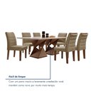 Ver mais imagens de Conjunto Sala de Jantar Mesa 6 Cadeiras Vidro Genova Chocolate/Off White/Veludo Bege Escuro
