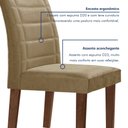 Ver imagem 6 de Conjunto Sala de Jantar Mesa 6 Cadeiras Vidro Genova Chocolate/Off White/Veludo Bege Escuro
