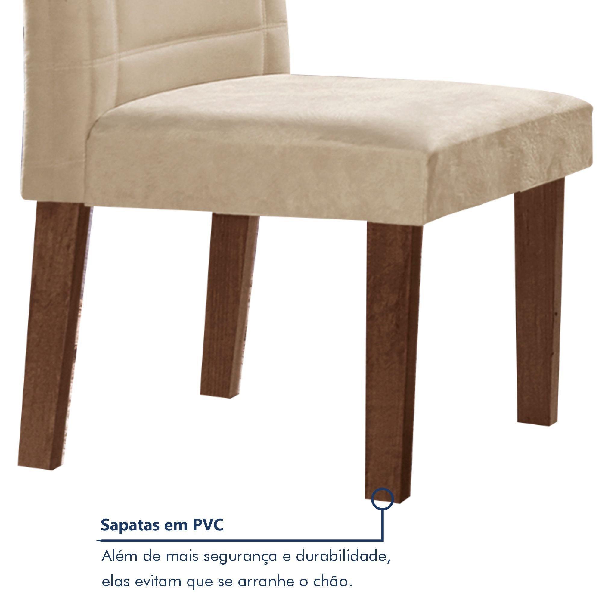 Conjunto Sala De Jantar Genova Tampo Vidro/MDF com 6 Cadeiras Genova Smart Plus  - 7