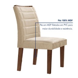 Conjunto Sala De Jantar Genova Tampo Vidro/MDF com 6 Cadeiras Genova Smart Plus  - 5