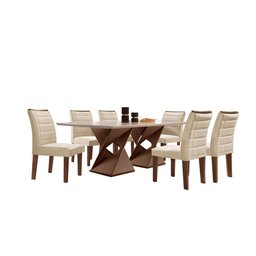 Conjunto Sala De Jantar Genova Tampo Vidro/MDF com 6 Cadeiras Genova Smart Plus  - 14
