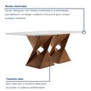 Ver imagem 4 de Conjunto Sala de Jantar Genova Tampo Vidro/MDF com 6 Cadeiras Genova Smart Plus