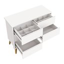 Ver imagem 4 de Cômoda Infantil Theo 6 Gavetas Branco Fosco com Pés Madeira Natural - Reller Móveis Branco Fosco