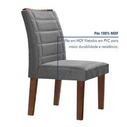 Conjunto Sala De Jantar Genova Tampo Vidro/MDF com 6 Cadeiras Genova Smart Plus  - 5