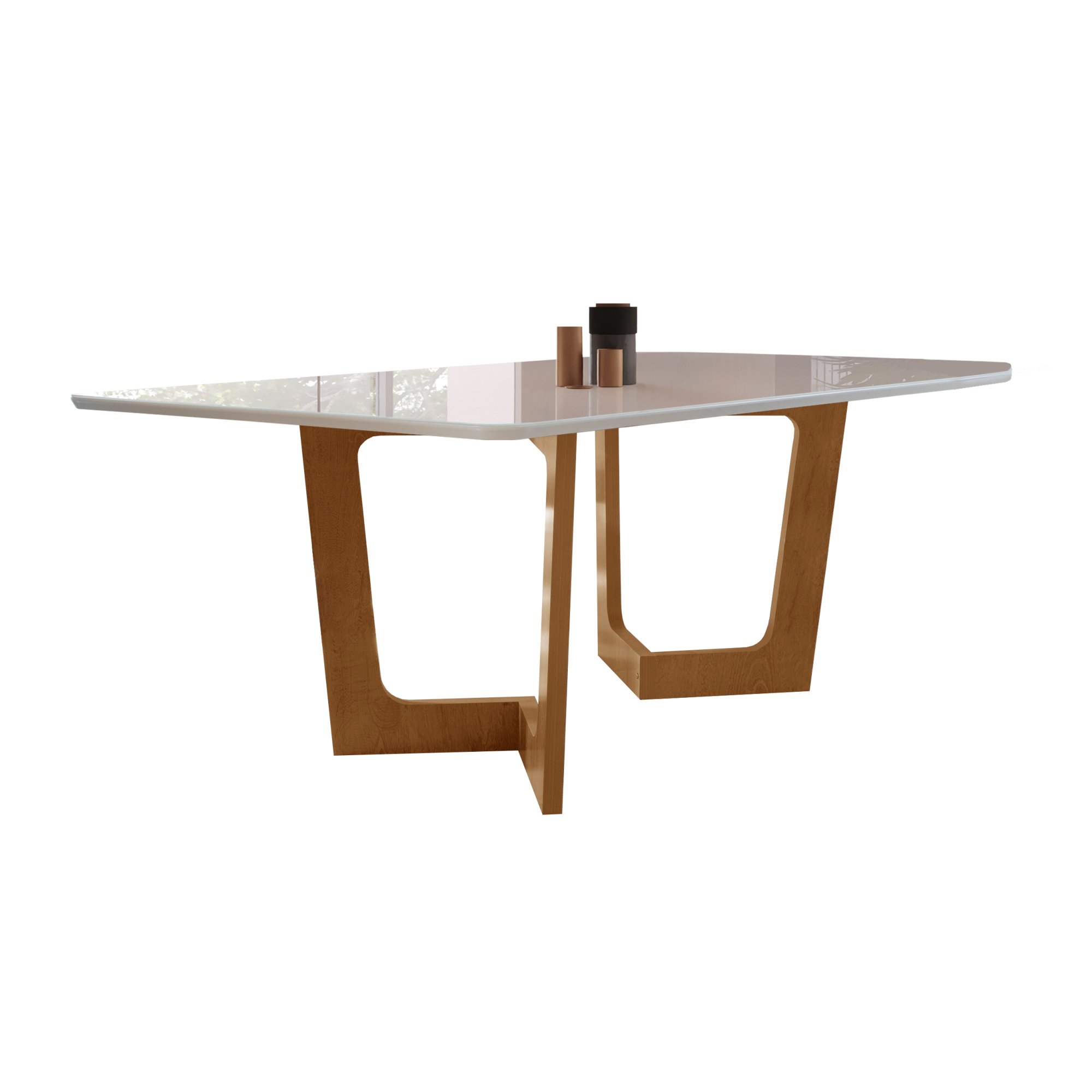 Conjunto Sala De Jantar Genova Tampo Vidro/MDF com 6 Cadeiras Genova Smart Plus Cel Móveis - 10