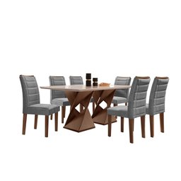 Conjunto Sala De Jantar Genova Tampo Vidro/MDF com 6 Cadeiras Genova Smart Plus  - 14