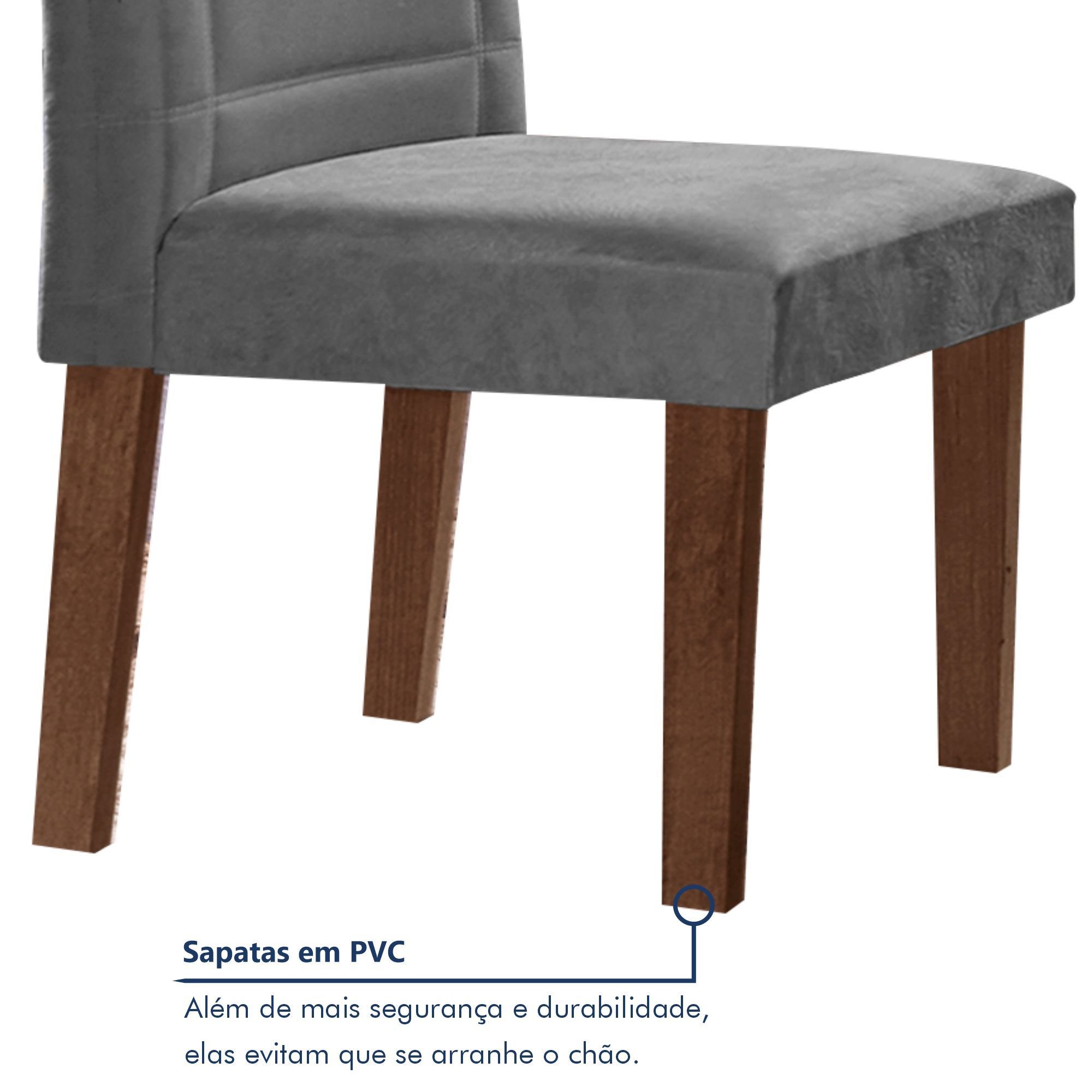Conjunto Sala De Jantar Genova Tampo Vidro/MDF com 6 Cadeiras Genova Smart Plus  - 7
