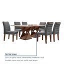 Ver imagem 7 de Conjunto Sala de Jantar Genova Tampo Vidro/MDF com 6 Cadeiras Genova Smart Plus Cinza/Chocolate/Off White/Grafite