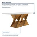 Ver imagem 4 de Conjunto Sala de Jantar Mesa 6 Cadeiras Vidro Genova Cinamomo/Off White/Veludo Bege Escuro