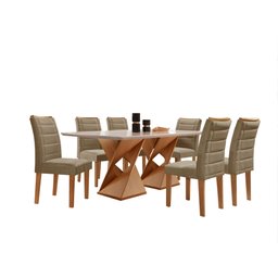 Conjunto Sala De Jantar Genova Tampo Vidro/MDF com 6 Cadeiras Genova Smart Plus  - 14