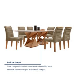 Conjunto Sala De Jantar Genova Tampo Vidro/MDF com 6 Cadeiras Genova Smart Plus  - 8