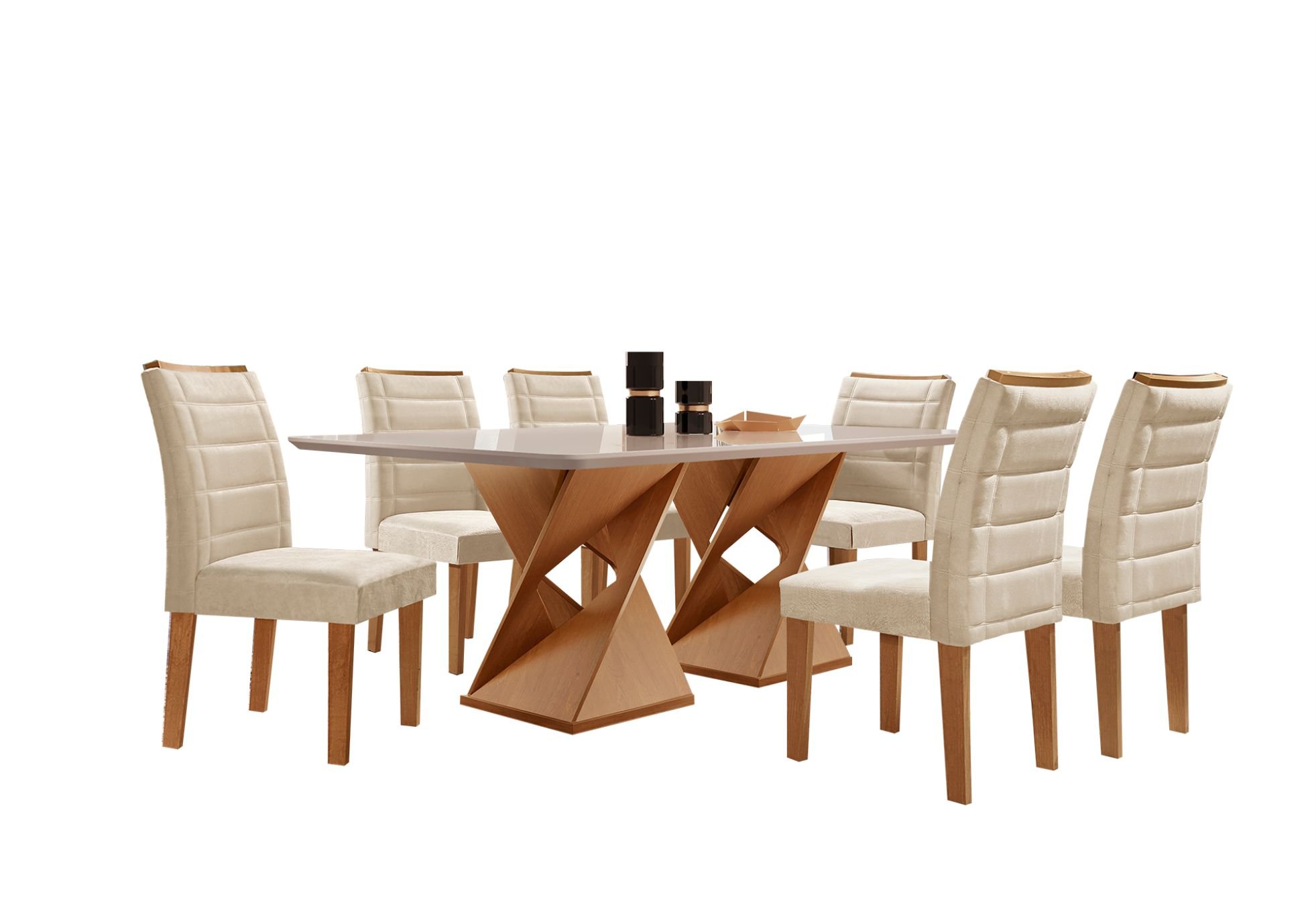 Conjunto Sala De Jantar Genova Tampo Vidro/MDF com 6 Cadeiras Genova Smart Plus  - 14