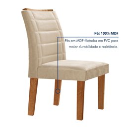 Conjunto Sala de Jantar Genova Tampo Vidro/mdf com 6 Cadeiras Genova Smart Plus - 6