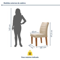 Conjunto Sala de Jantar Genova Tampo Vidro/mdf com 6 Cadeiras Genova Smart Plus - 11