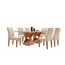 Ver imagem 2 de Conjunto Sala de Jantar Genova Tampo Vidro/mdf com 6 Cadeiras Genova Smart Plus