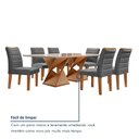 Ver imagem 7 de Conjunto Sala de Jantar Genova Tampo Vidro/MDF com 6 Cadeiras Genova Smart Plus